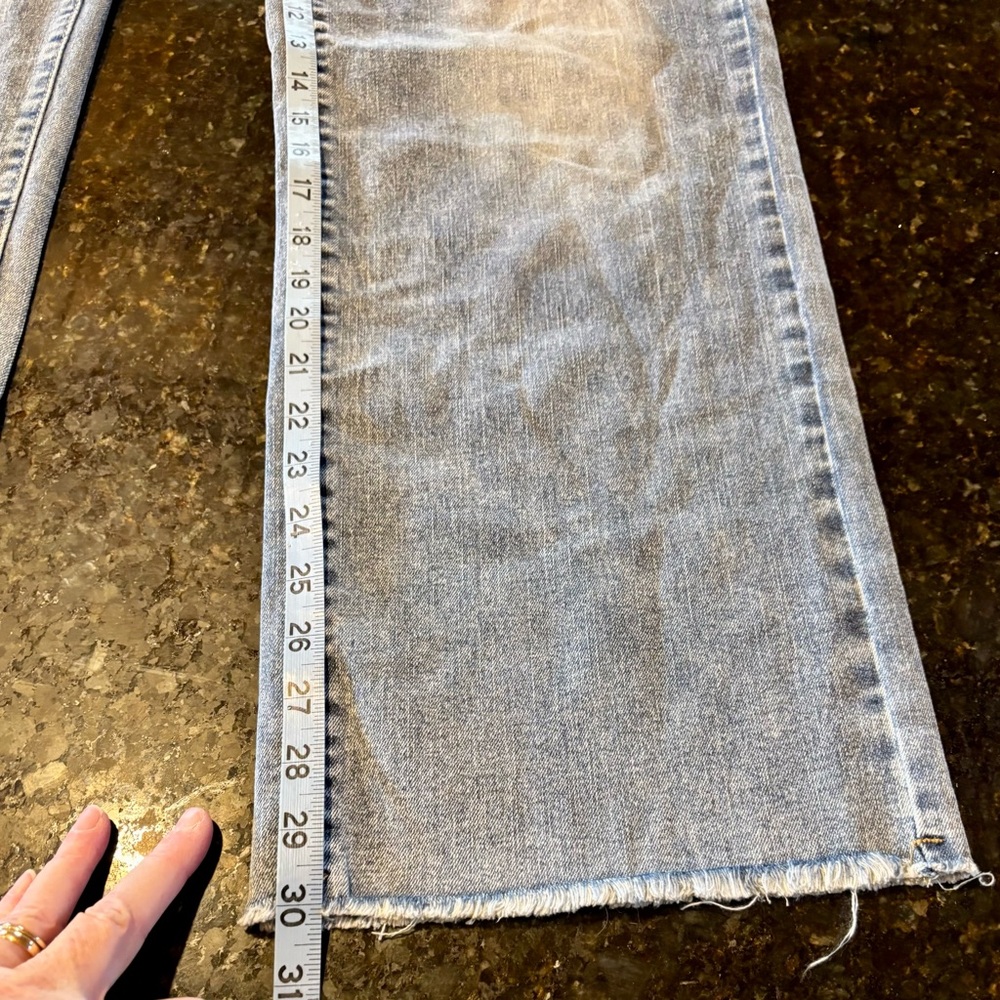 ⭐️High Rise Raw Hem Straight Leg Medium Wash Jeans⭐️ - Picture 9 of 9